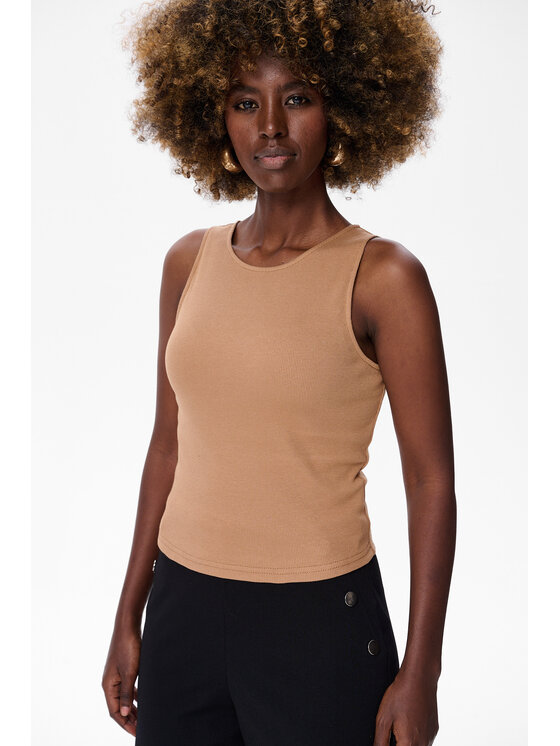 blue shadow blue shadow Top Texo Beżowy Regular Fit