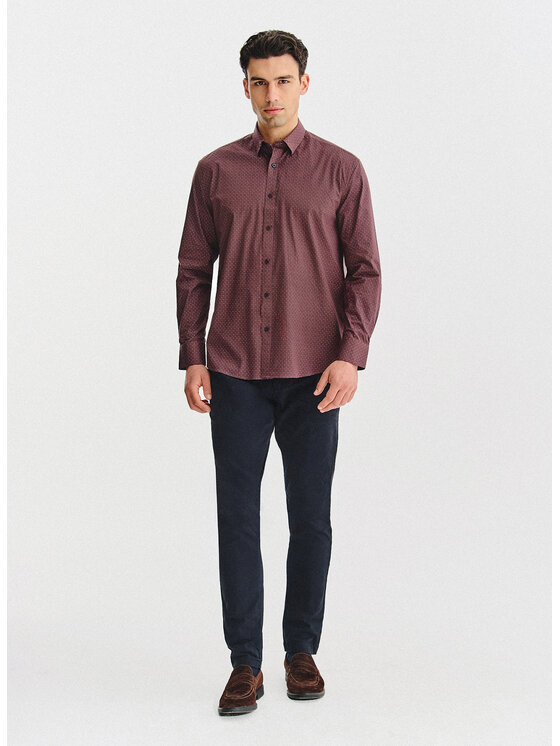 Pako Lorente Pako Lorente Koszula P25WF-1X-068 Bordowy Regular Fit