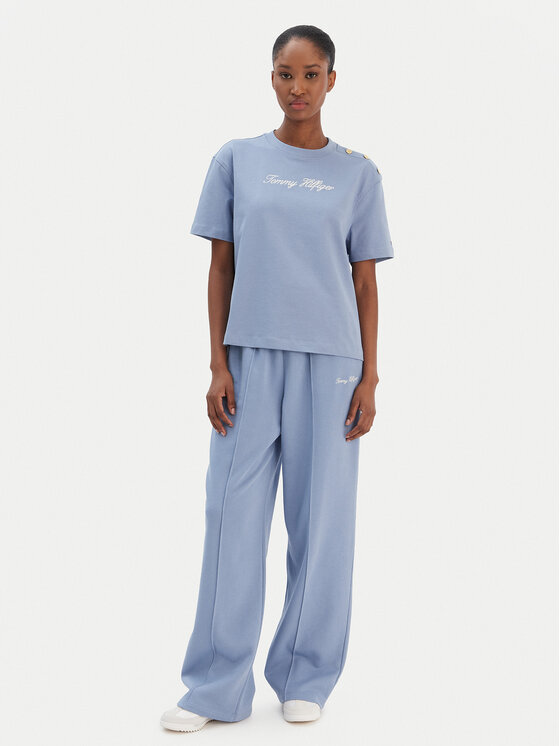 Tommy Hilfiger Tommy Hilfiger Футболка Script WW0WW47819 Голубий Regular Fit