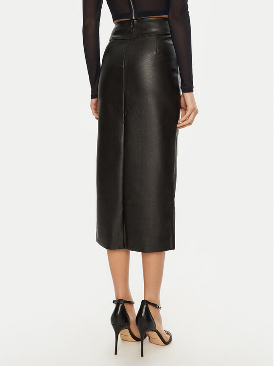 BARDOT BARDOT Спідниця зі штучної шкіри 58855SB1 Чорний Regular Fit