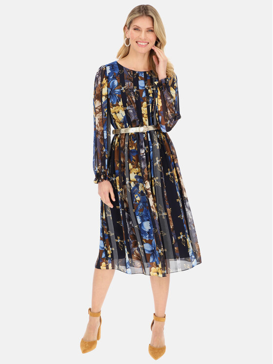 Potis & Verso Potis & Verso Sukienka koktajlowa Marola Granatowy Relaxed Fit