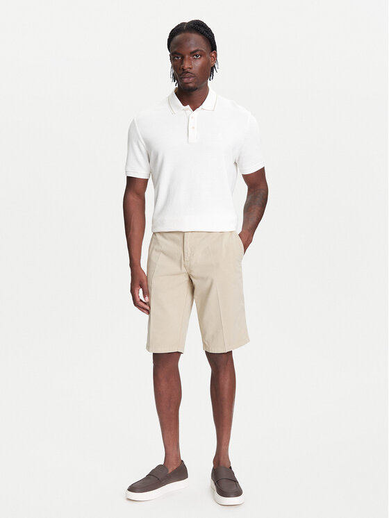 Robe di Kappa Robe di Kappa Шорти з тканини Oris 600BTI0 Бежевий Slim Fit
