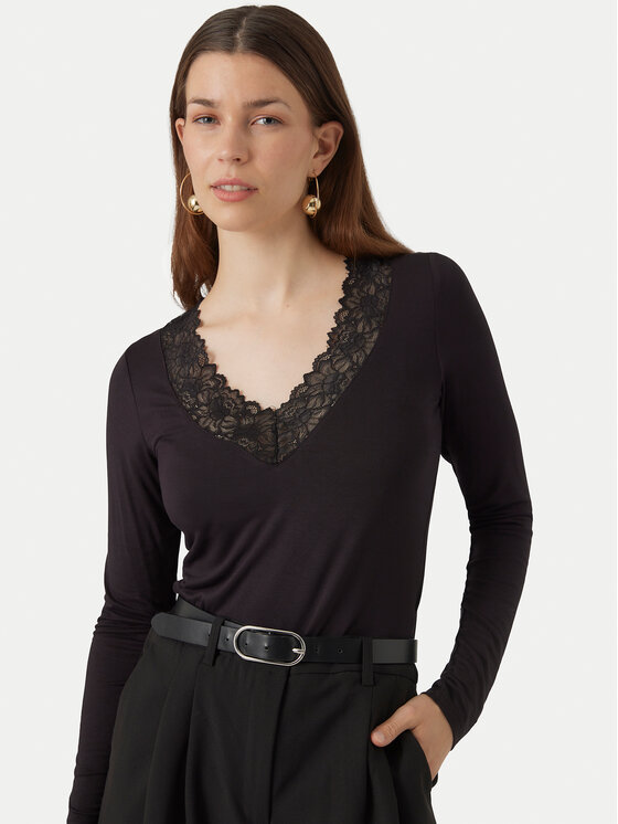 Vero Moda Vero Moda Majica Rosa 10298832 Crna Regular Fit