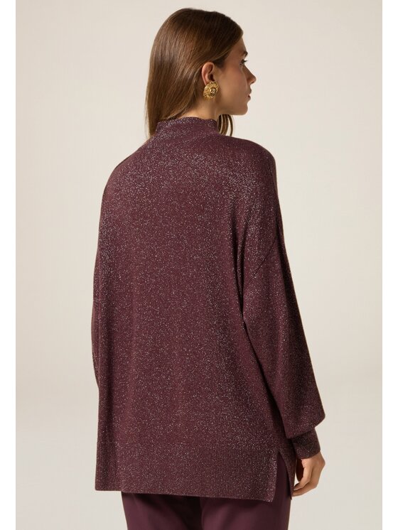 Oltre Oltre Sweter M500E001875N036 Bordowy Regular Fit
