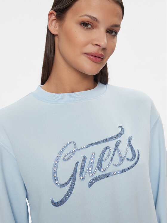 Guess Guess Mikina W4RQ14 KB681 Modrá Regular Fit