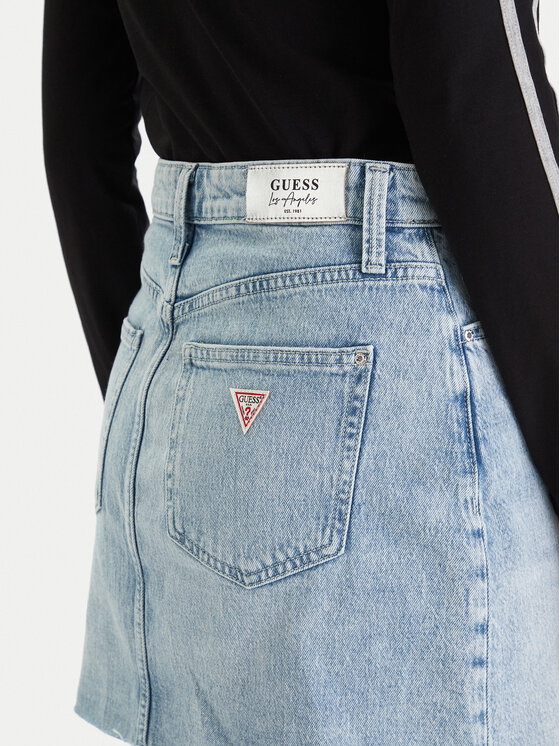 Guess Guess Džínsová sukňa W6RD1H D6833 Modrá Regular Fit