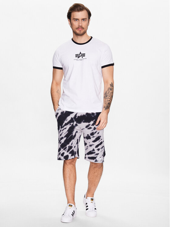 Alpha Industries Alpha Industries Szorty sportowe Tie Dye 106361 Czarny Regular Fit