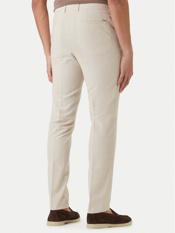 BOSS BOSS Kalhoty z materiálu H-Genius-253 50561874 Krémová Slim Fit