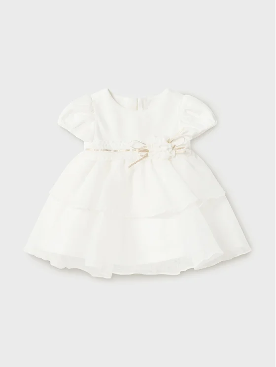 Mayoral Elegantes Kleid 2.857 Écru Regular Fit