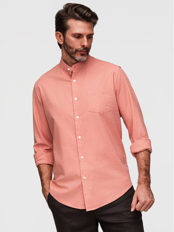 Ombre Ombre Koszula K704 Różowy Regular Fit