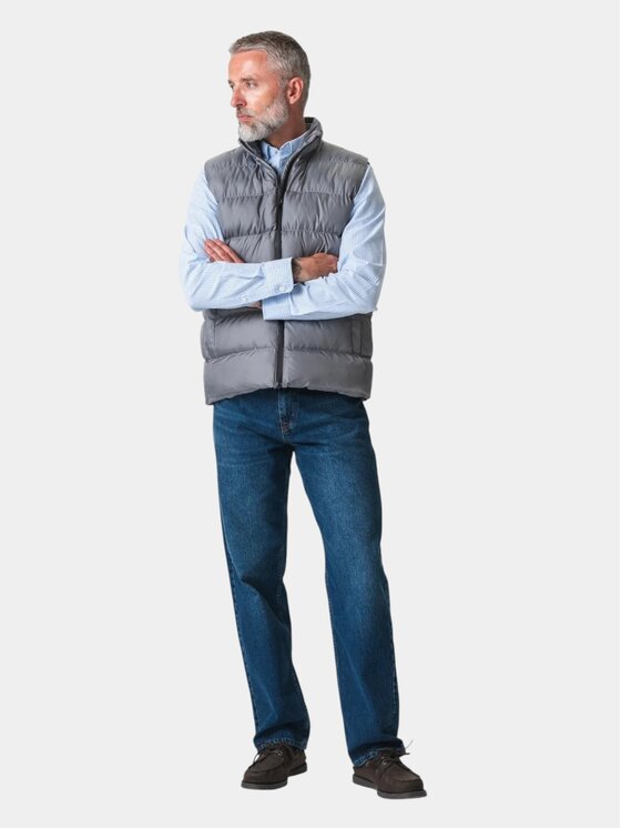 TeeShoppen TeeShoppen Kamizelka 'Basic Collection' Szary Regular Fit