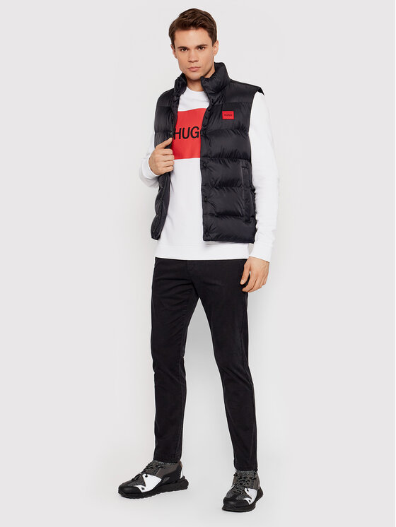 HUGO Hugo Medžiaginės kelnės David204d 50437976 Juoda Slim Fit