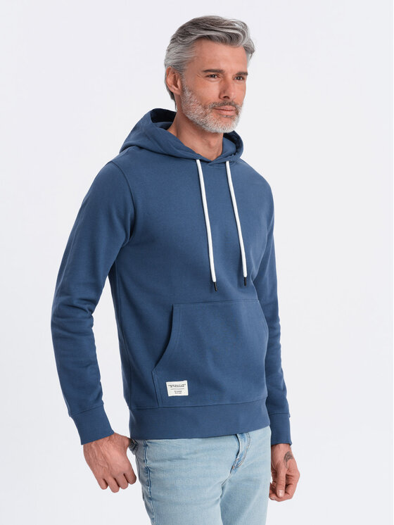 Ombre Ombre Mikina OM-SSBN-0177 Tmavomodrá Classic Fit