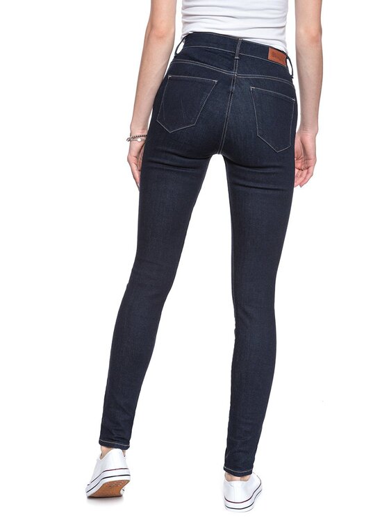 Wrangler Wrangler Jeansy HIGH RISE SKINNY Czarny Skinny Fit
