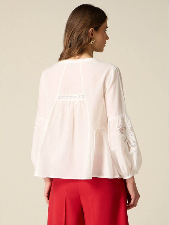 Oltre Oltre Blusa 2064R003157N011 Bianco Regular Fit