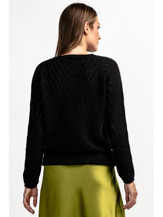 Fobya Fobya Sweter F1894 Czarny Basic Fit