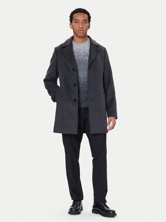 Guess Guess Płaszcz wełniany M4BL3S WGJ82 Szary Slim Fit