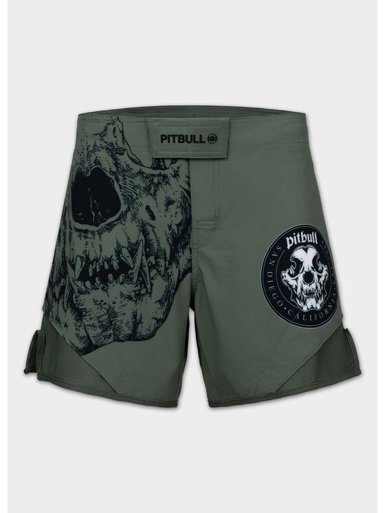 PITBULL PITBULL Szorty sportowe SKULL LOGO Szary Regular Fit