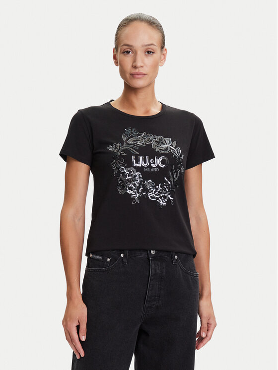 Liu Jo Sport Liu Jo Sport T-särk TF5162 JS923 Must Regular Fit