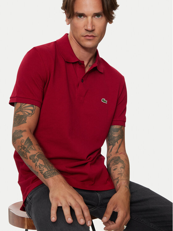 Lacoste Lacoste Polo PH4012 Bordowy Slim Fit