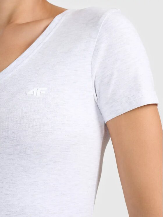 4F 4F T-Shirt 4FWMM00TTSHF3307-27M Γκρι Authentic Slim Fit