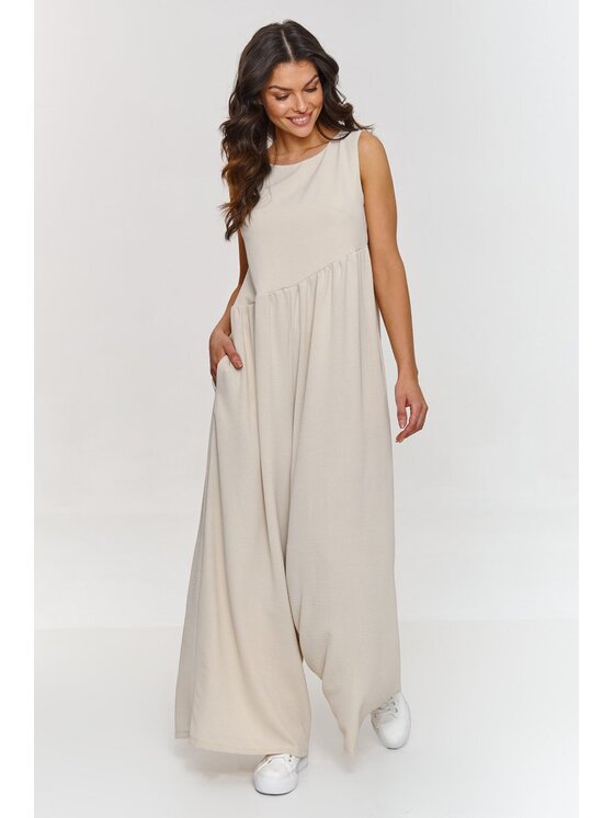 Makadamia Makadamia Kombinezon m887 Beżowy Loose Fit