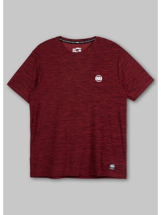 PITBULL PITBULL Koszulka techniczna Koszulka Casual Sport Small Logo 3XL Bordowy Regular Fit