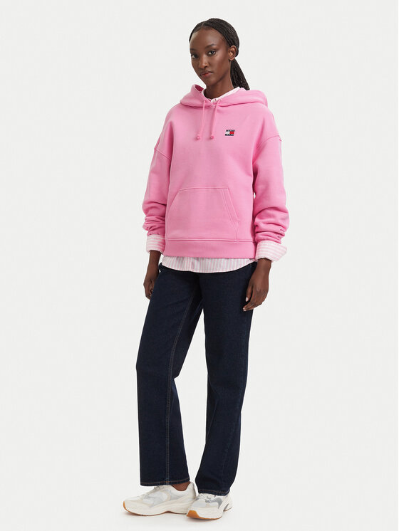 Tommy Jeans Tommy Jeans Mikina Badge DW0DW19414 Svetloružová Boxy Fit