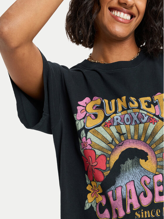 Roxy Roxy T-Shirt ERJZT06023 Schwarz Regular Fit