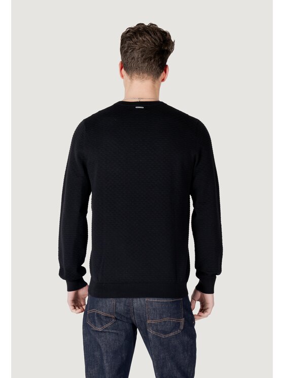 Antony Morato Antony Morato Πουλόβερ REGULAR FIT WITH LOGOED METAL BADGE Μαύρο Regular Fit