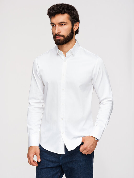 Ombre Ombre Koszula OM-SHOS-0211 Biały Slim Fit