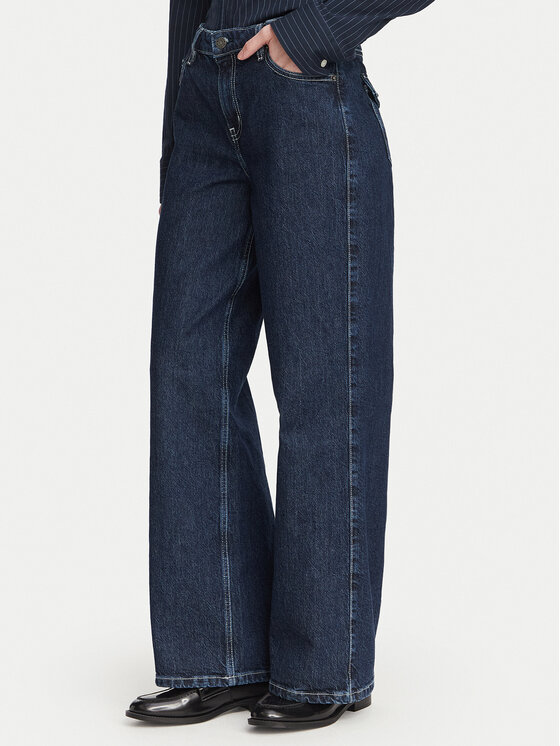 Guess Jeans Blugi W6YA01 D1178 Bleumarin Wide Leg