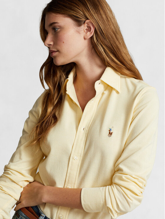 Polo Ralph Lauren Polo Ralph Lauren Koszula Ls Knt Ox St 211924258002 Żółty Slim Fit