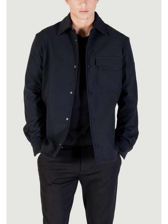 Antony Morato Antony Morato Camicia REGULAR FIT WITH LOGOED METAL BADGE Nero Regular Fit