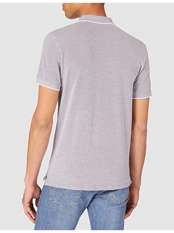 Wrangler Wrangler T-Shirt SS REFINED POLO Szary Regular Fit