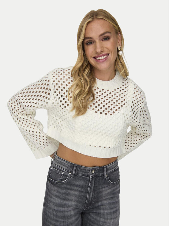 ONLY ONLY Džemper Milla 15300575 Écru Regular Fit
