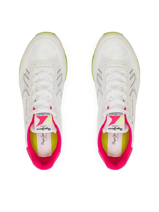 Pepe Jeans Pepe Jeans Sneakersy Brit Neon W PLS40011 Bílá