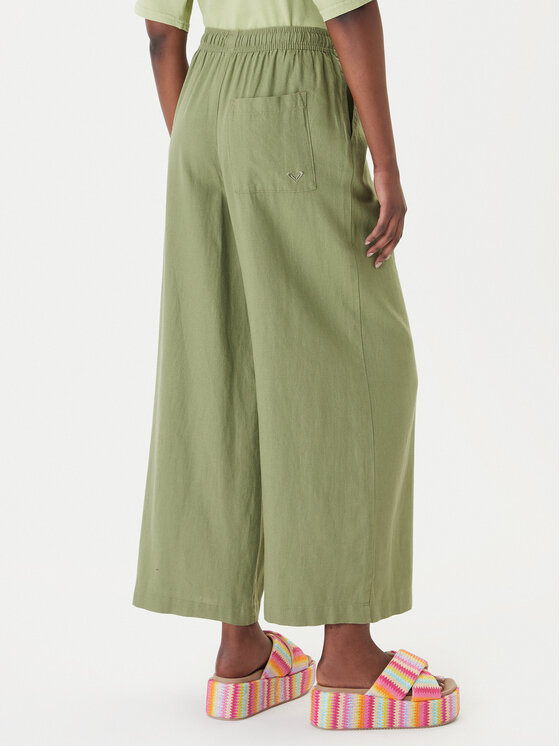 Roxy Roxy Текстилни панталони Lekeitio Break ERJNP03545 Зелен Wide Leg