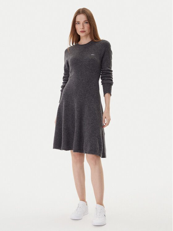 Lacoste Lacoste Rochie tricotată EF4161 Gri Regular Fit