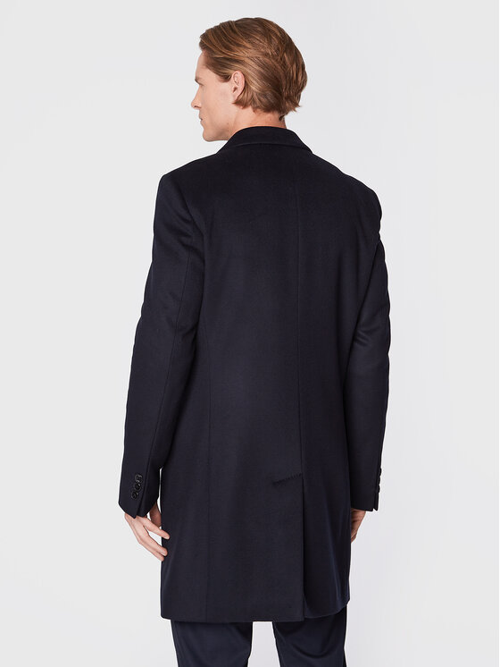 BOSS Boss Вълнено палто H-Hyde-224 50479756 Тъмносин Slim Fit