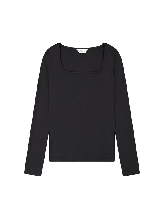 Lee Lee Sweter LS SQUARE NECK Czarny Slim Fit