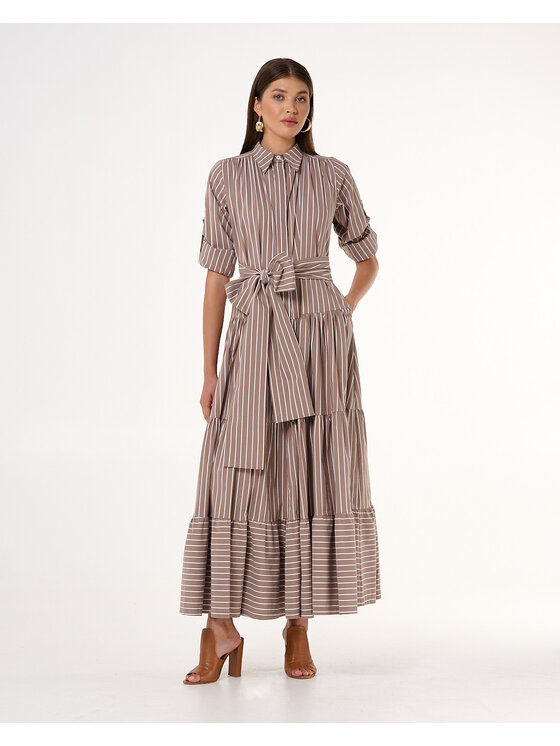Castellani Castellani Sukienka codzienna Sukienka Maya Beżowy Regular Fit