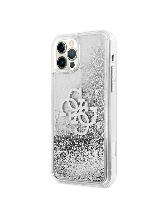 Guess Guess Etui na telefon iPhone 12 Pro Max Srebrny
