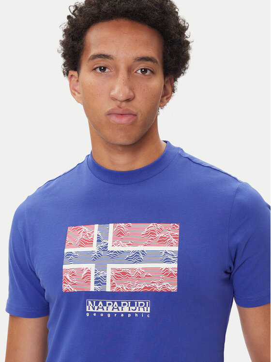 Napapijri Napapijri Tričko S-Drapeau Ss NP0A891K Modrá Regular Fit