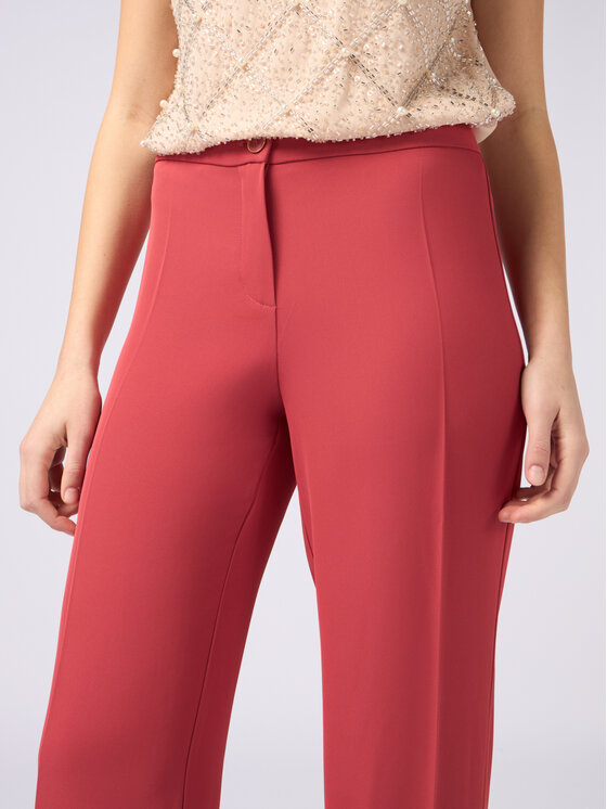 Oltre Oltre Pantaloni di tessuto P295R108420N006 Rosso Baggy Fit