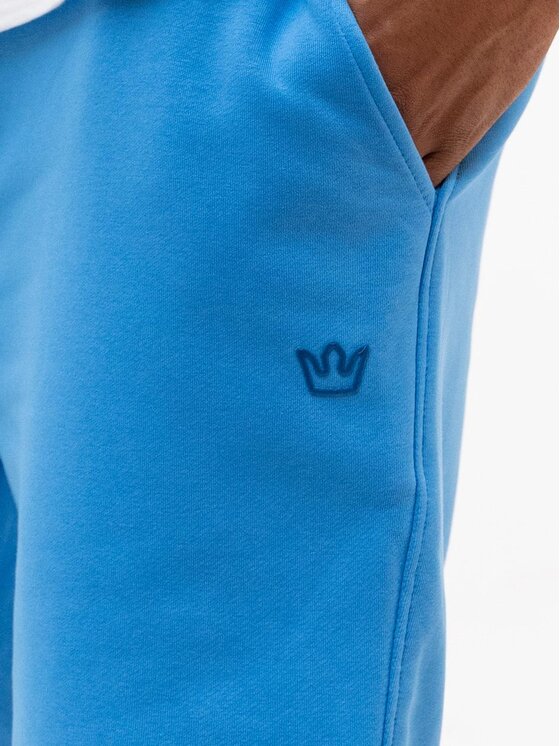 Jigga Wear Jigga Wear Szorty materiałowe Krótkie Spodenki Dresowe Męskie Niebieskie Jigga Wear Simple Crown XXL Niebieski Regular Fit