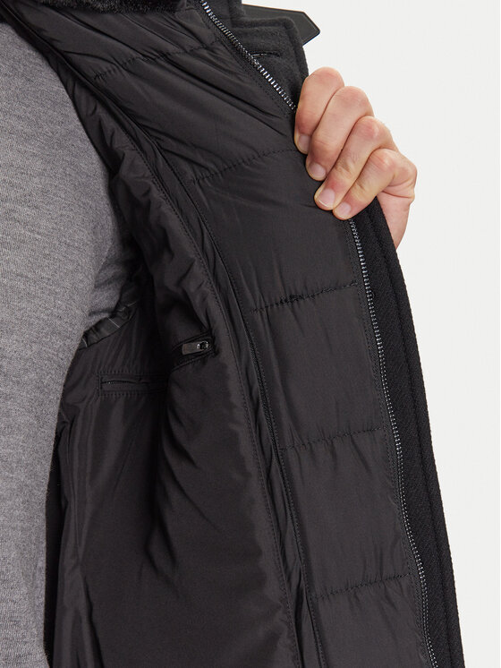 JOOP! JOOP! Vlnený kabát 17 JC-36Mikos 30048430 Čierna Regular Fit