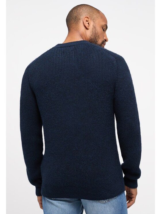 Mustang Mustang Sweter Style Emil C Henley Granatowy Regular Fit