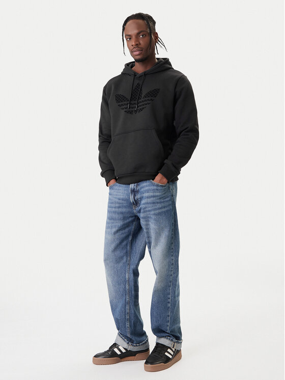 adidas adidas Sweatshirt Monogram Infill KD1358 Schwarz Regular Fit