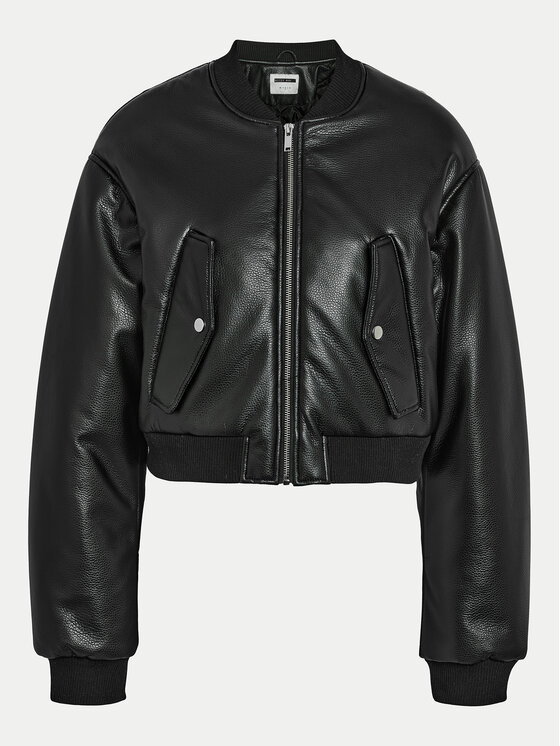 Noisy May Noisy May Geacă din imitație de piele Eileen 27032426 Negru Relaxed Fit